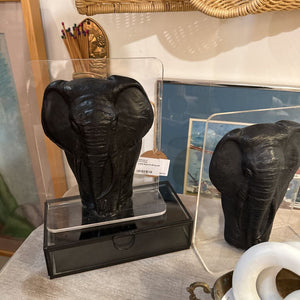 Lucite Elephant Bookends