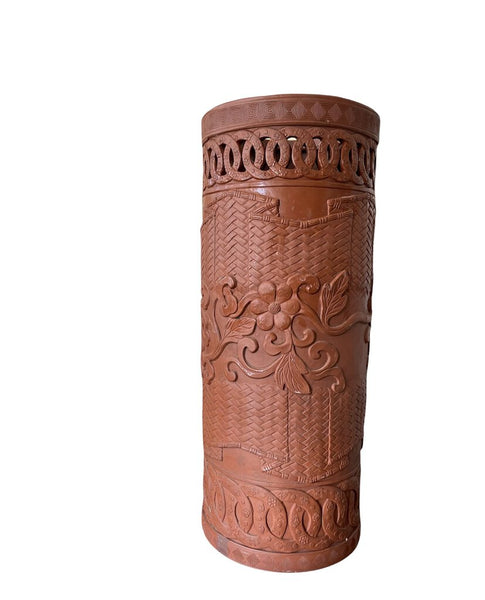 MCM Terracotta Umbrella Stand Asian 24T 10D slicer chip in base (in store pick up only)