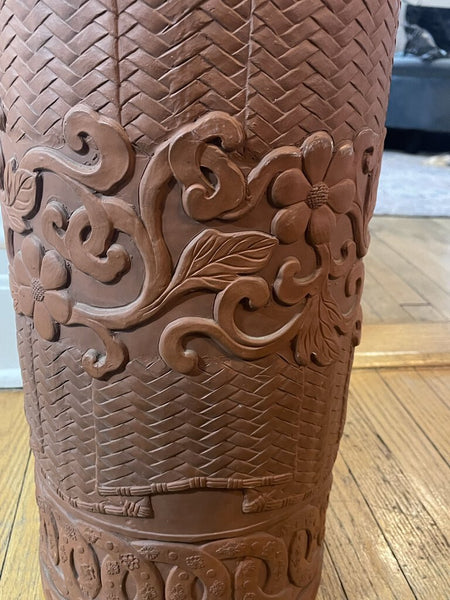 MCM Terracotta Umbrella Stand Asian 24T 10D slicer chip in base (in store pick up only)
