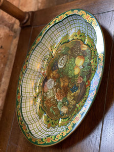 Green English tin bowl