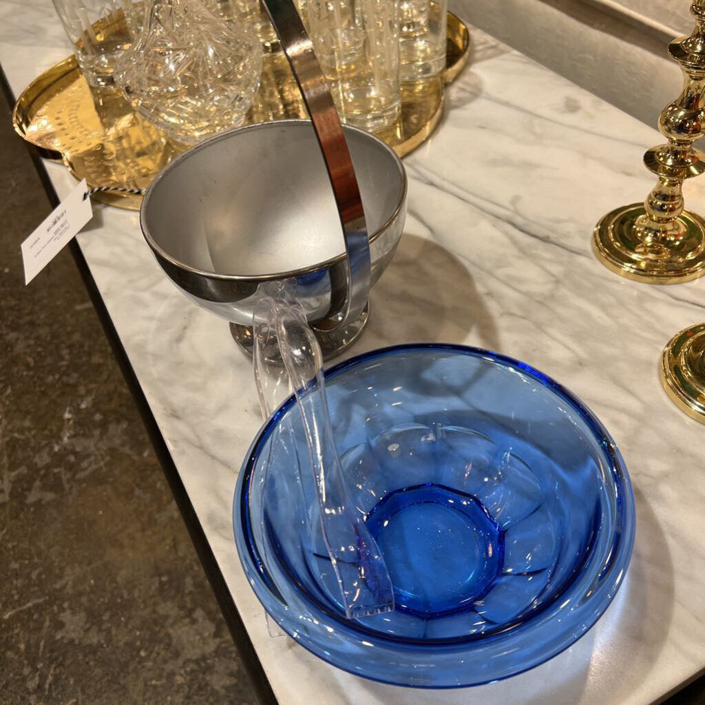 Ice Bucket Insert Mid century ice bucket with blue insert and tongs – Warehouse 55 Chicago