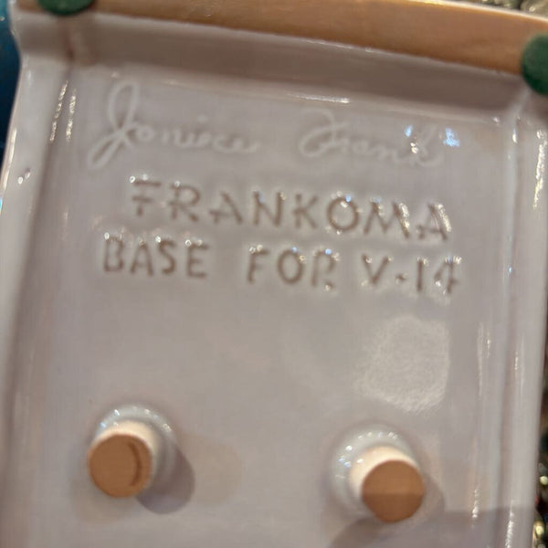 Bonsai Frankoma ceramic vase on stand Jonice Frank 2nd edition