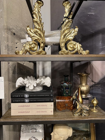 Pair of Ornate Brass Andiorns