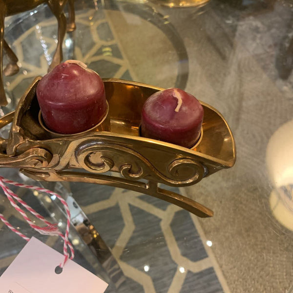 Brass Deer with Sleigh
