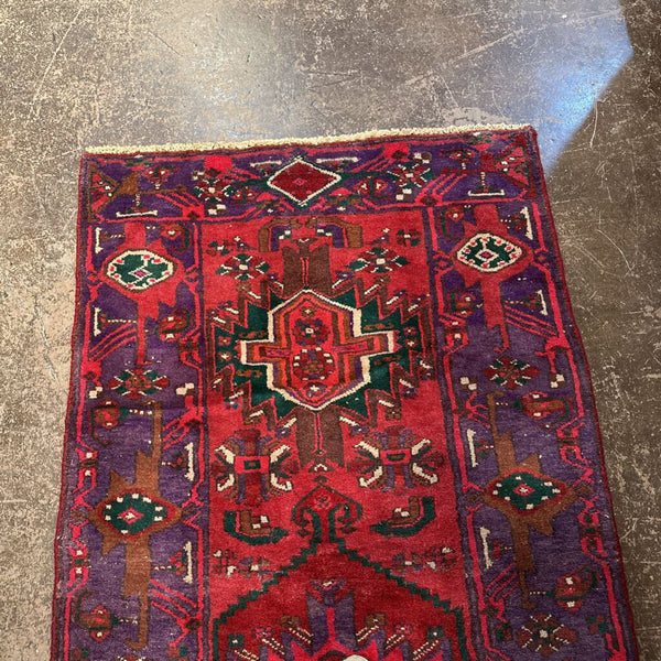 VINTAGE GEOMETRIC ANATOLIAN HANDMADE RUG 3.4X6.7