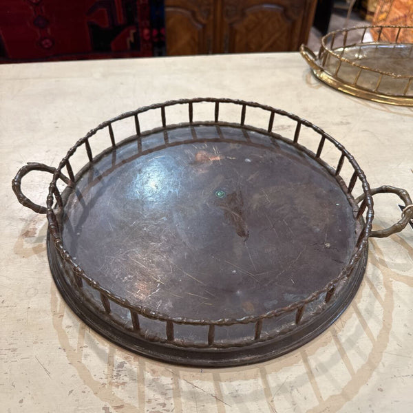 ROUND BRASS BAMBOO TRAY 12"