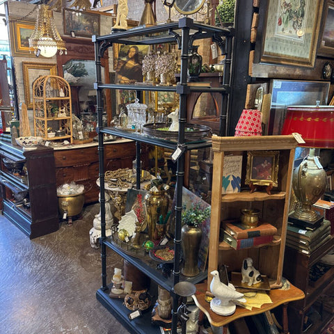 Black Bamboo Etagere 32W 14D 73H IN STORE PICKUP ONLY