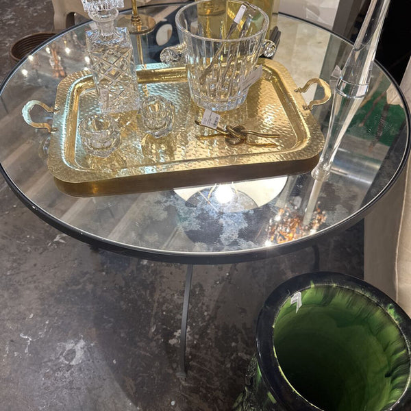 Iron table with mirrored top (IN STORE PICK UP ONLY)