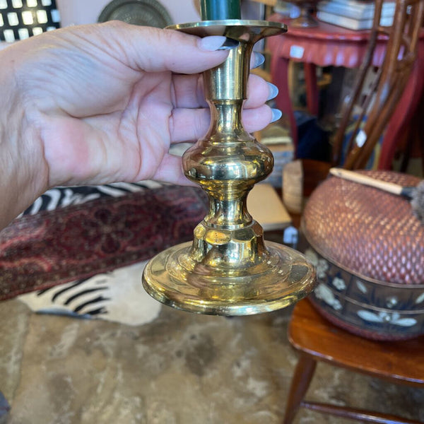 Pair brass candlesticks 6 in tall