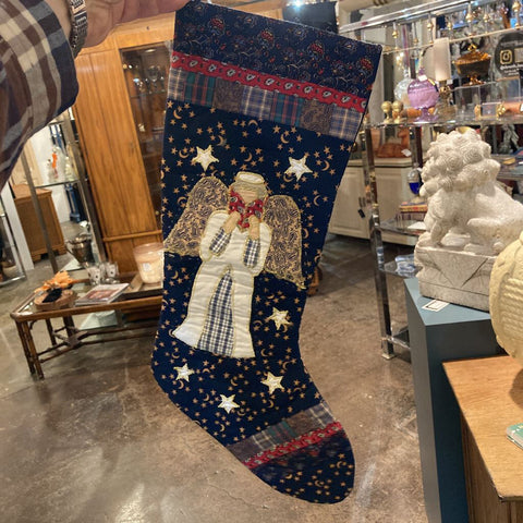 Quilted angel Christmas stocking (21" L)