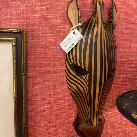 Handmade Carved Zebra Mask 16 x 6