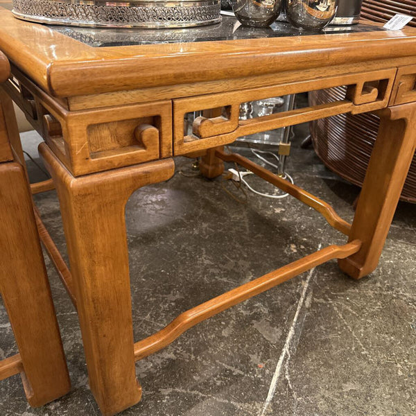 Chinoiserie chow leg Ming style burl wood side tableL 28 x D 28 x H 22.25. EACH (in store pickup only)