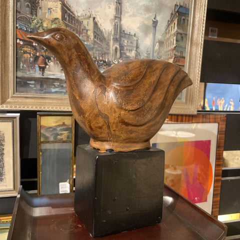 Large Pottery Bird on black base (12x12 inches)