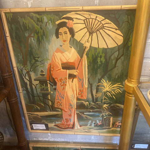 Framed Geisha Paint by Number Parasol 16.5x20.5