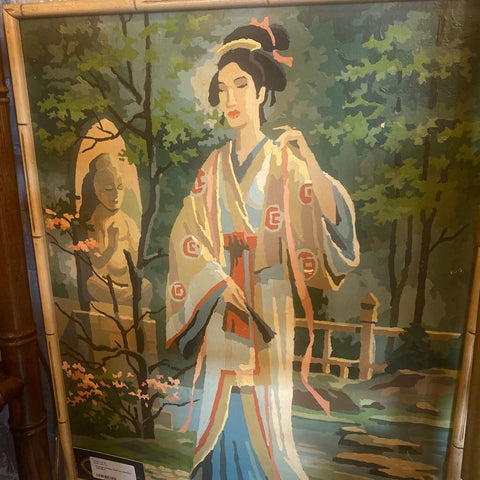 Framed Geisha Paint by Number 16.5x20.5