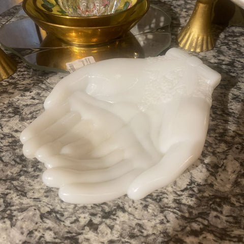 Milkglass Hand Trinket Dish