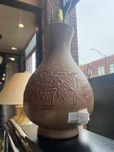 Tan ceramic lamp