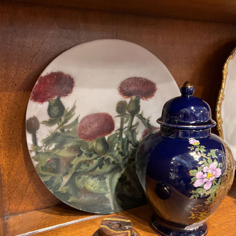 Hand Painted Thistle Plate