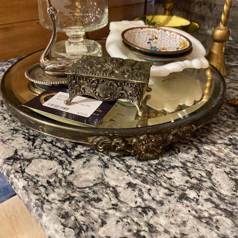 Silver Footed Mirror Tray 12W