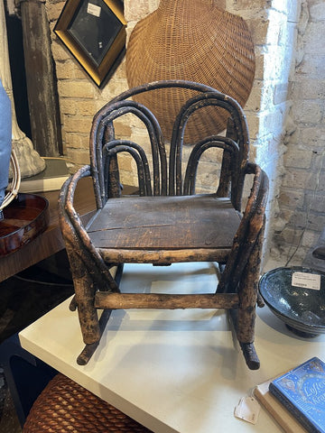 Vintage child's twig chair 18T16W16D