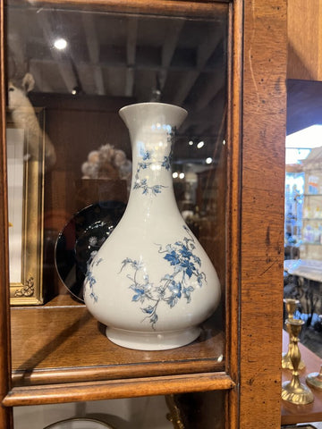White and Blue Limoges Vase