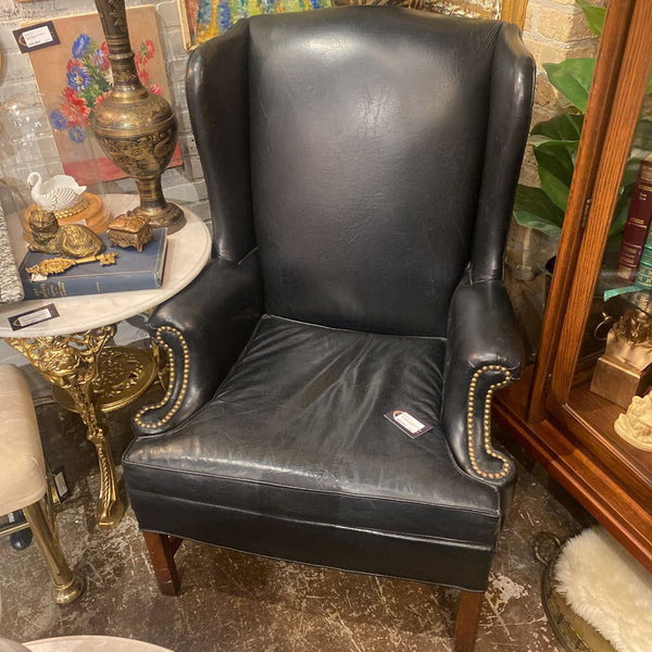 Black Leather Chair 31W 31D 43.5H IN STORE PICKUP ONLY