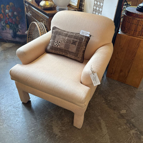 Post modern upholstered club chair Walter e. Smith -as found -in store pick up only