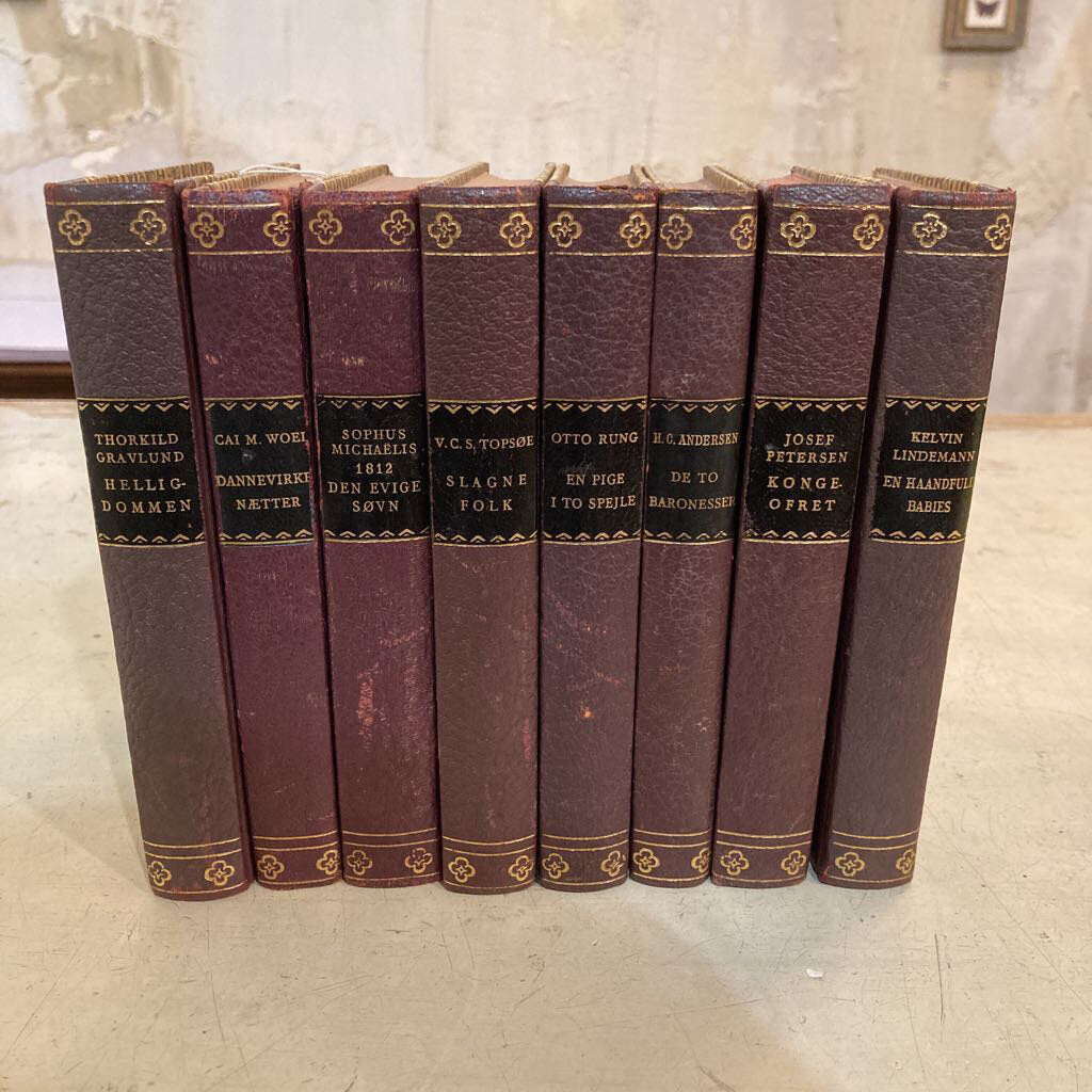 Set of 8 Antique Books from Denmark