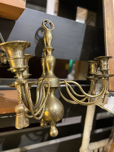 Pair of brass double sconces