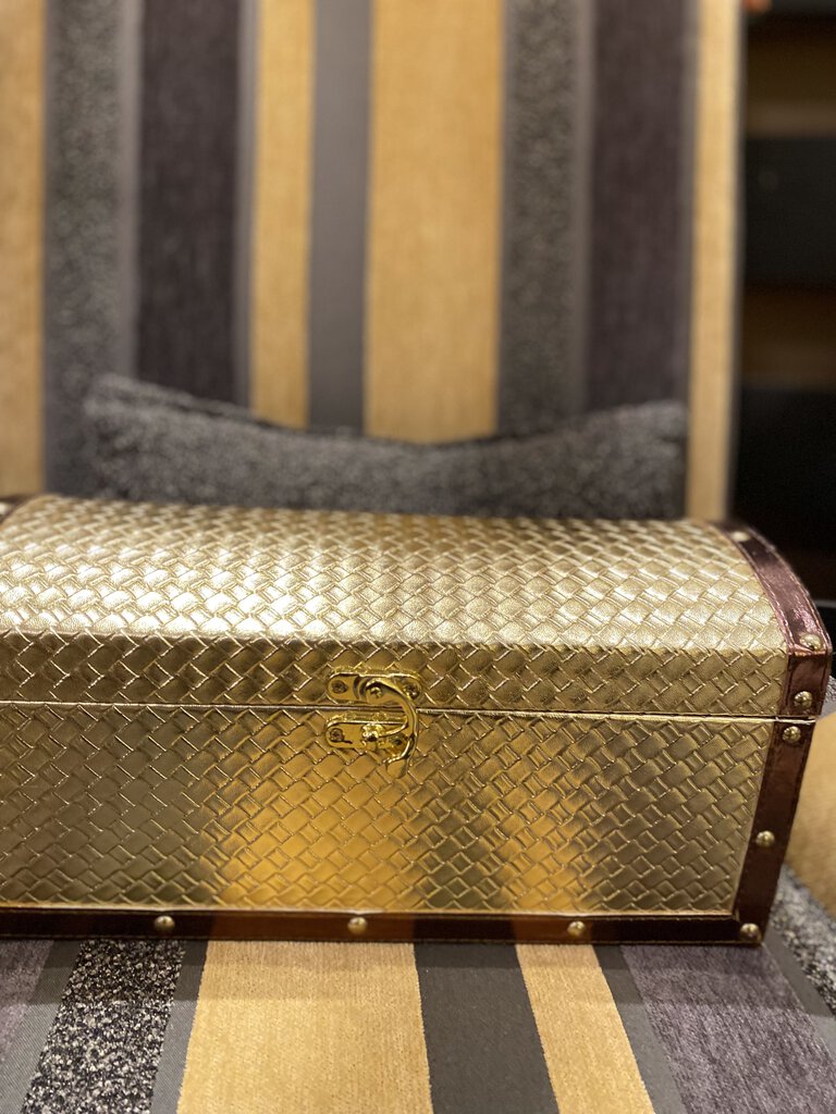 Gold metallic rectangle treasure chest