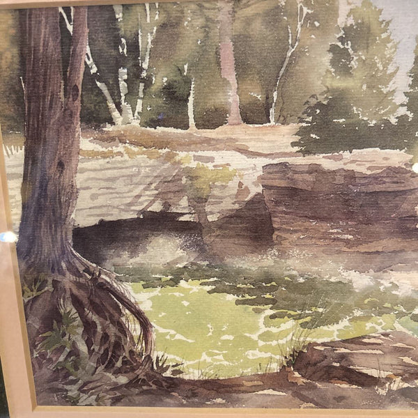 Signed vintage watercolor by Toppleman (8x10 in)