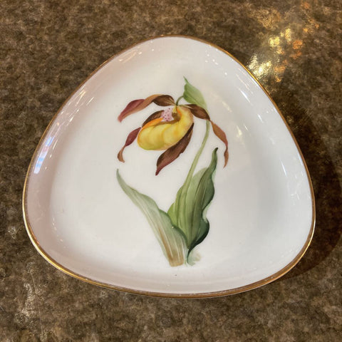 Rosenthal signed porcelain flower dish (5"d)