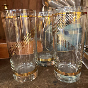 Set of 3 tall gold tumblers