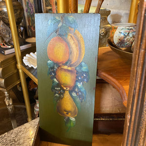 Painted Pear Fruit on Wood 6x13.5