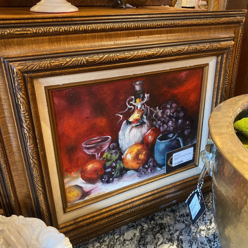 Framed Still Life Fruit Oil Painting 16.5x19.5