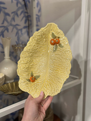 Vintage Yellow Cabbage Serving Dish, England #001