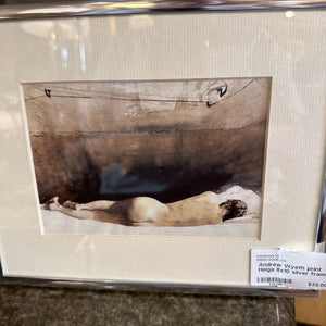 Andrew Wyeth print Helga 8x10 silver frame