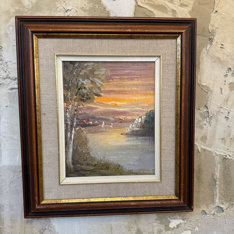 VINTAGE SEASCAP PAINTING 15X17