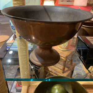 Large copper pedestal urn