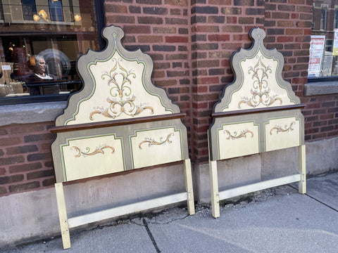 Pair of Vintage Drexel Handpainted Twin Size Headboards (IN STORE PICK UP ONLY)