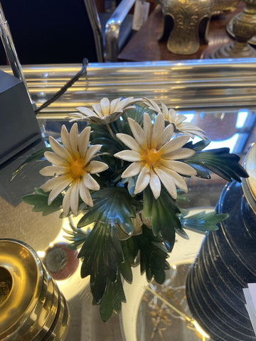 Vintage enameled metal daisies