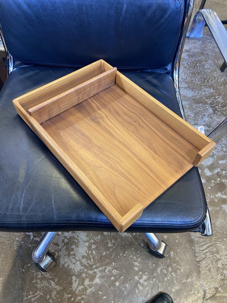 Mcm park Sherman teak desk tray labeled