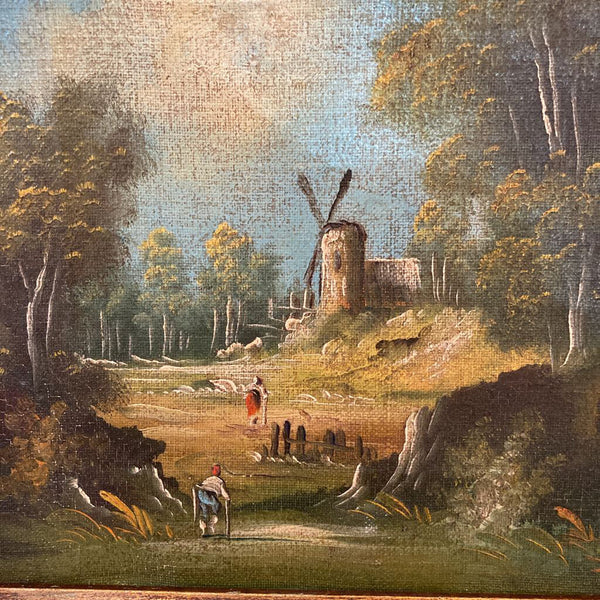 Antique European oil painting, signed Cassini (10x12 in)