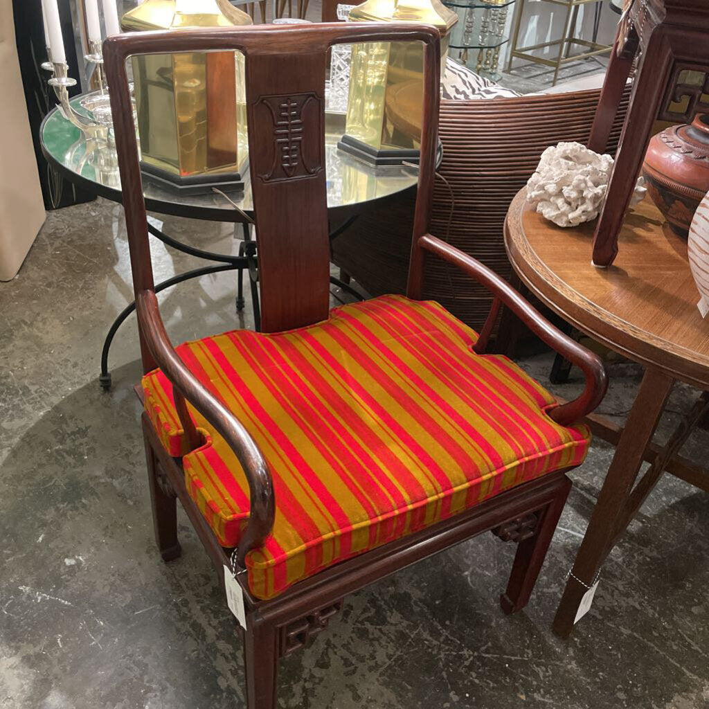 Pair of Mid Century wooden chairs original upholstered testified cushions Made in Hong Kong in store pick up only