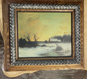 Vintage framed landscape art 18x16