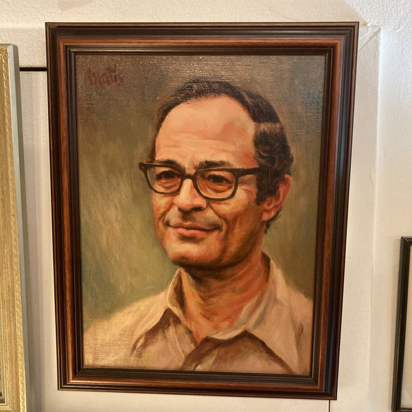 Signed 70s Male Oil Painting Portrait (14.5" w x 18" h)