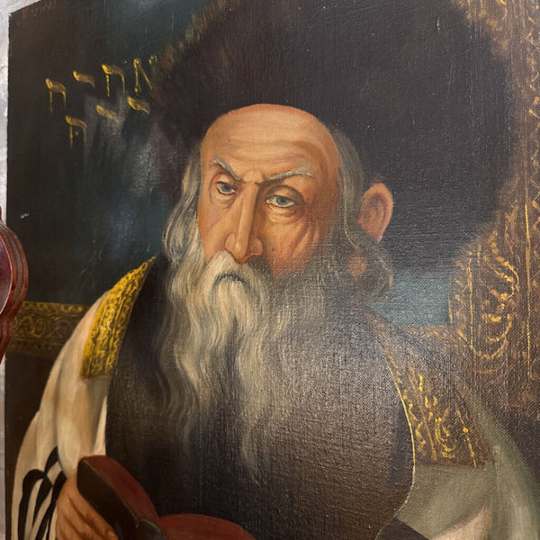 Rabbi Oil Painting on Canvas as found 16x21