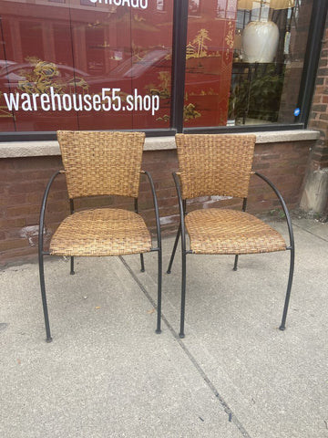 Vintage rattan and iron arm chairs -each -in store pick up only