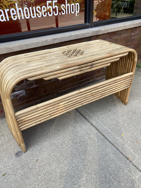 Bamboo Waterfall Console Table 48L 17D 27H IN STORE PICKUP ONLY