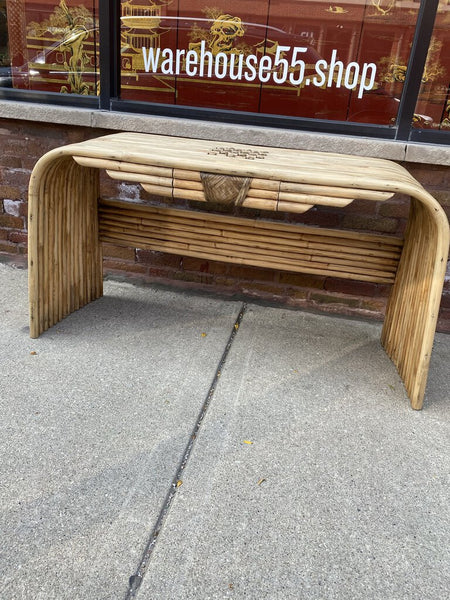 Bamboo Waterfall Console Table 48L 17D 27H IN STORE PICKUP ONLY